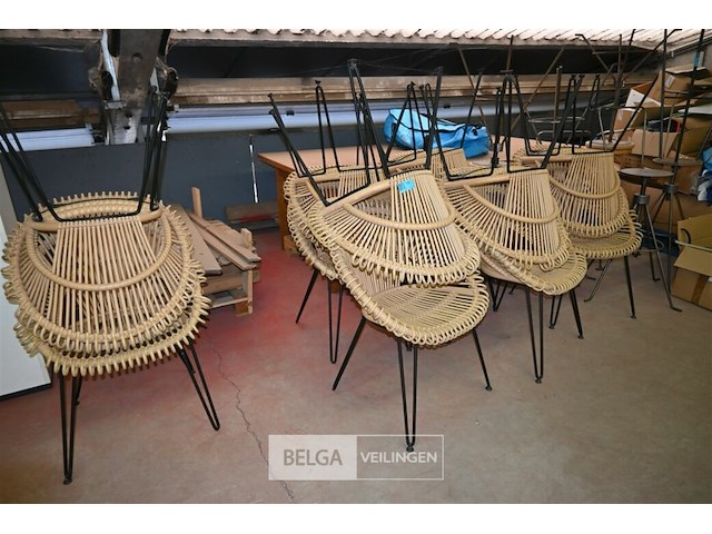 Partij rieten stoelen - afbeelding 1 van  5