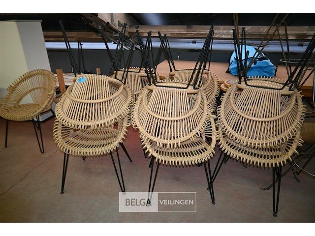 Partij rieten stoelen - afbeelding 5 van  5