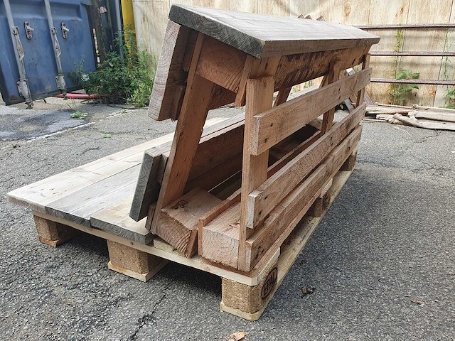 Partij steigerhout leuning voor palletbank (55x) - afbeelding 6 van  8