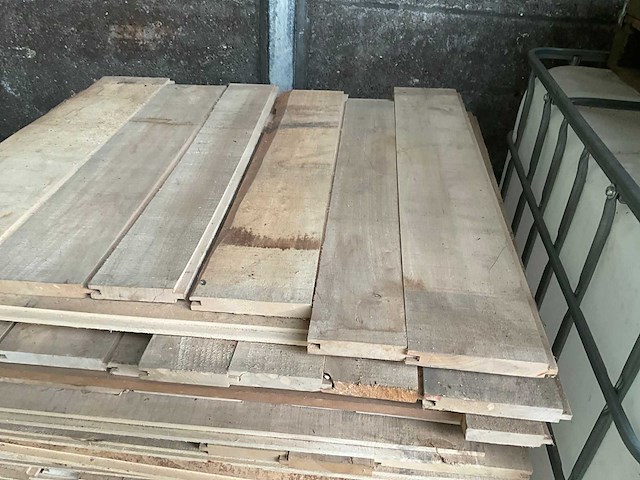 Partij tand- en groef houten planken (1 pallet) - afbeelding 3 van  7