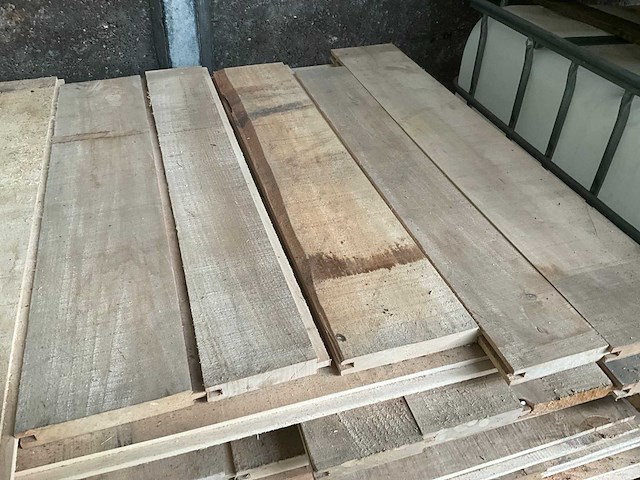 Partij tand- en groef houten planken (1 pallet) - afbeelding 5 van  7