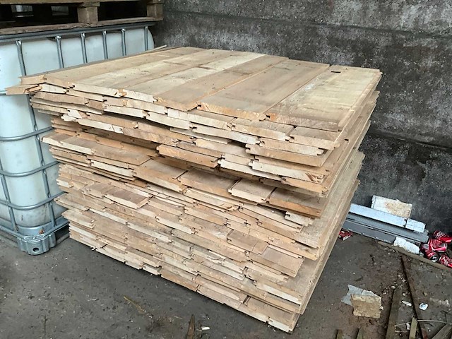 Partij tand- en groef houten planken (1 pallet) - afbeelding 3 van  6