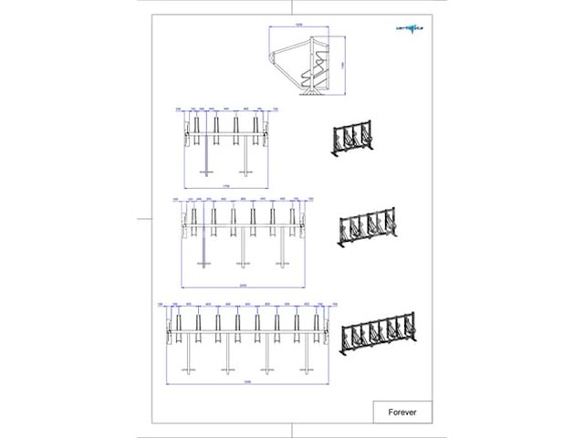 Partij van 22 gegalvaniseerde fietsenrekken "forever" – 264 plaatsen - afbeelding 5 van  5