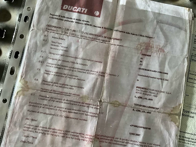 Partij van 9 ducati motorframes met bijhorende documenten/kentekenpapieren - afbeelding 3 van  15