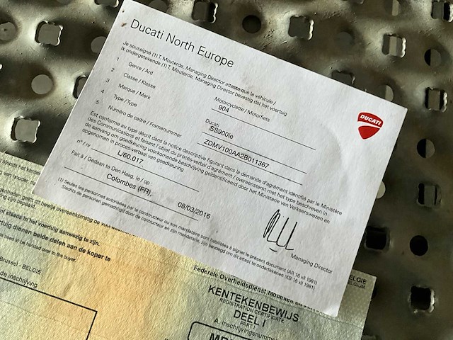 Partij van 9 ducati motorframes met bijhorende documenten/kentekenpapieren - afbeelding 15 van  15