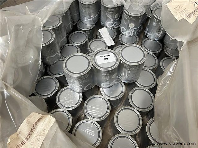 Partij verf, get. colr, kalkhvit, aan 1 liter per pot - afbeelding 2 van  6