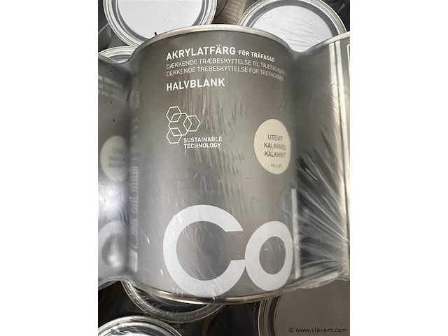 Partij verf, get. colr, kalkhvit, aan 1 liter per pot - afbeelding 4 van  6
