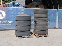 Partij vrachtwagenbanden michelin diverse maten 10 stuks