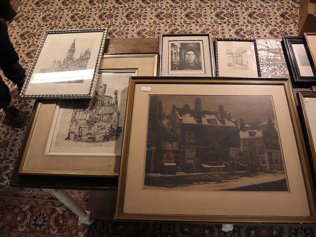 Partij zwart wit prenten (x5) - afbeelding 1 van  5