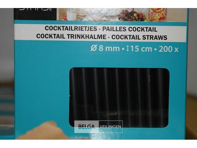 Partij zwarte cocktailrietjes ±400 rietjes - afbeelding 2 van  3