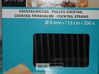 Partij zwarte cocktailrietjes ±400 rietjes - afbeelding 2 van  3