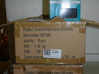 Partij zwarte cocktailrietjes ±400 rietjes - afbeelding 3 van  3