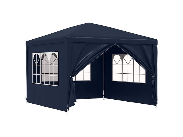 Partytent 3x3m blauw met zijpanelen - afbeelding 1 van  3