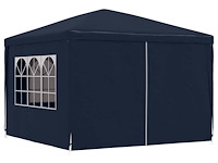 Partytent 3x3m blauw met zijpanelen - afbeelding 2 van  3