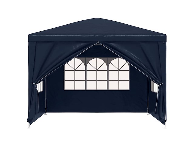 Partytent 3x3m blauw met zijpanelen - afbeelding 3 van  3