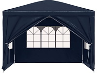 Partytent 3x3m blauw met zijpanelen - afbeelding 3 van  3
