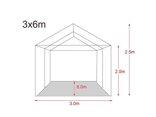 Partytent 3x6m - zijwanden - wit - afbeelding 2 van  2