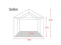 Partytent 3x6m - zijwanden - wit - afbeelding 2 van  2