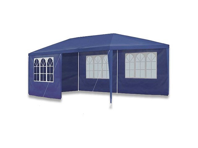 Partytent 3x6m met zijwanden blauw - afbeelding 1 van  4