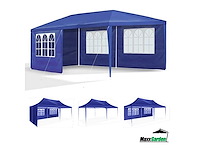 Partytent 3x6m met zijwanden blauw - afbeelding 2 van  4