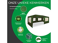 Partytent 3x6m met zijwanden groen - afbeelding 4 van  4