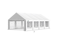 Partytent 4x8m - zijwanden - wit - afbeelding 1 van  6
