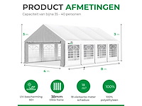 Partytent 4x8m - zijwanden - wit - afbeelding 2 van  6