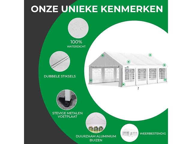 Partytent 4x8m - zijwanden - wit - afbeelding 3 van  6