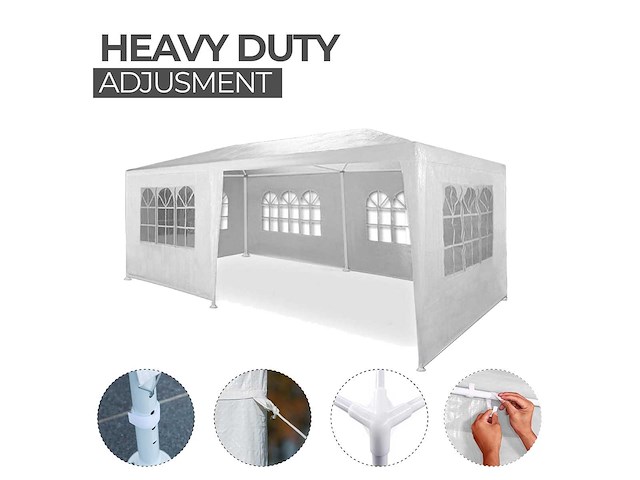 Partytent 4x8m - zijwanden - wit - afbeelding 4 van  6