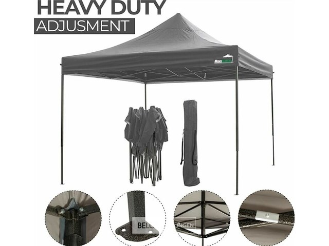 Partytent easy-up (opvouwbaar) 3 x 3 m antraciet - afbeelding 1 van  4