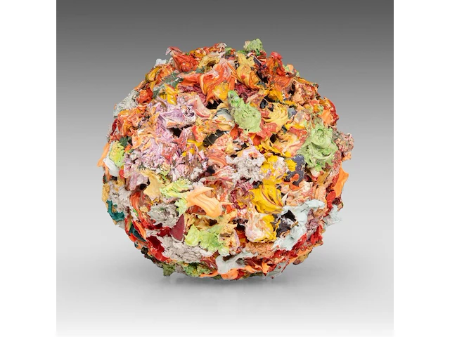 Pascal courcelles (1956), a sphere of oil paint, 2005, 18 cm. (7.08 in.) - afbeelding 1 van  6