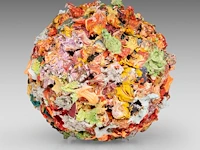 Pascal courcelles (1956), a sphere of oil paint, 2005, 18 cm. (7.08 in.)