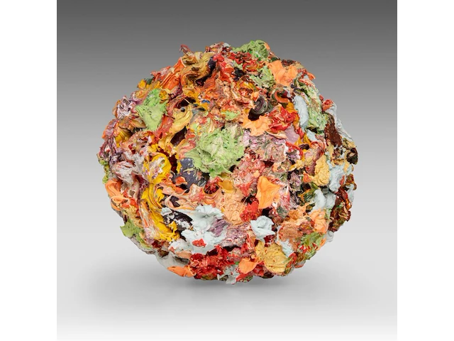 Pascal courcelles (1956), a sphere of oil paint, 2005, 18 cm. (7.08 in.) - afbeelding 2 van  6