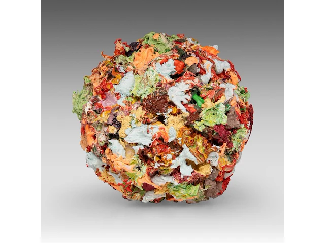 Pascal courcelles (1956), a sphere of oil paint, 2005, 18 cm. (7.08 in.) - afbeelding 3 van  6