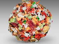 Pascal courcelles (1956), a sphere of oil paint, 2005, 18 cm. (7.08 in.) - afbeelding 4 van  6