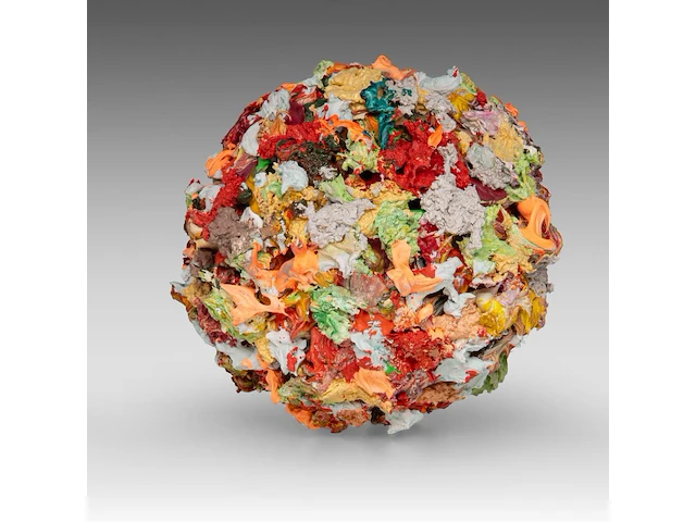 Pascal courcelles (1956), a sphere of oil paint, 2005, 18 cm. (7.08 in.) - afbeelding 5 van  6