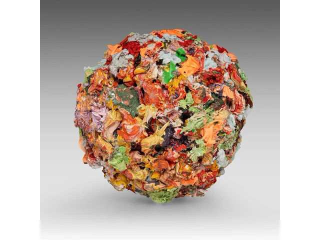Pascal courcelles (1956), a sphere of oil paint, 2005, 18 cm. (7.08 in.) - afbeelding 6 van  6