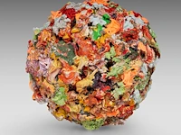 Pascal courcelles (1956), a sphere of oil paint, 2005, 18 cm. (7.08 in.) - afbeelding 6 van  6
