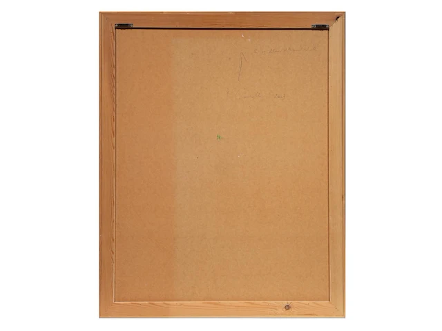Pascal courcelles (1956), 'les 45 détours de la pensée nouvelle', 2003, oil on paper, collage 100 x 80 cm. (39.36 x 31 1/2 in.), frame: 103.5 x 83.5 cm. (40 3/4 x 32.86 in.) - afbeelding 3 van  8