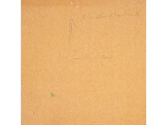 Pascal courcelles (1956), 'les 45 détours de la pensée nouvelle', 2003, oil on paper, collage 100 x 80 cm. (39.36 x 31 1/2 in.), frame: 103.5 x 83.5 cm. (40 3/4 x 32.86 in.) - afbeelding 4 van  8