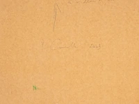 Pascal courcelles (1956), 'les 45 détours de la pensée nouvelle', 2003, oil on paper, collage 100 x 80 cm. (39.36 x 31 1/2 in.), frame: 103.5 x 83.5 cm. (40 3/4 x 32.86 in.) - afbeelding 4 van  8