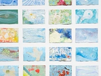 Pascal courcelles (1956), 'les 45 détours de la pensée nouvelle', 2003, oil on paper, collage 100 x 80 cm. (39.36 x 31 1/2 in.), frame: 103.5 x 83.5 cm. (40 3/4 x 32.86 in.) - afbeelding 5 van  8