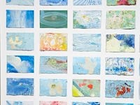 Pascal courcelles (1956), 'les 45 détours de la pensée nouvelle', 2003, oil on paper, collage 100 x 80 cm. (39.36 x 31 1/2 in.), frame: 103.5 x 83.5 cm. (40 3/4 x 32.86 in.) - afbeelding 6 van  8