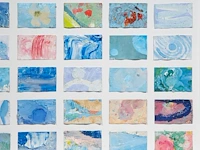Pascal courcelles (1956), 'les 45 détours de la pensée nouvelle', 2003, oil on paper, collage 100 x 80 cm. (39.36 x 31 1/2 in.), frame: 103.5 x 83.5 cm. (40 3/4 x 32.86 in.) - afbeelding 8 van  8