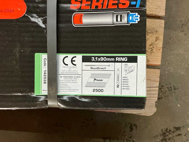 Paslode 3,1x90mm ring schietnagels (8x doos) - afbeelding 2 van  3