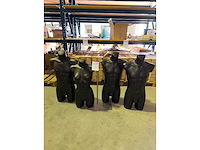 Paspop buste, 3 heren en 1 dame + 1 statief - paspop (4x) - afbeelding 1 van  1