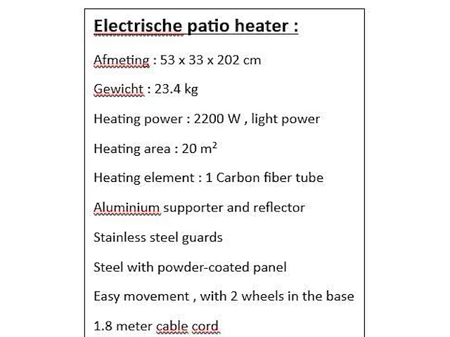 Patio heater - afbeelding 2 van  2
