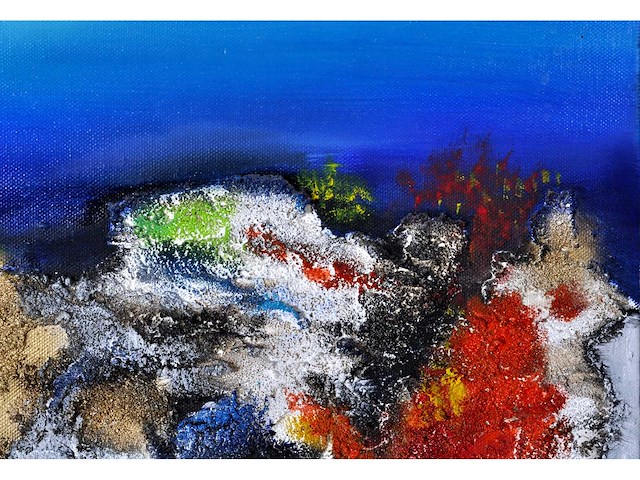 Patricia - landschap aan de waterkant - gemengde techniek op doek - 50x70 cm - afbeelding 3 van  7