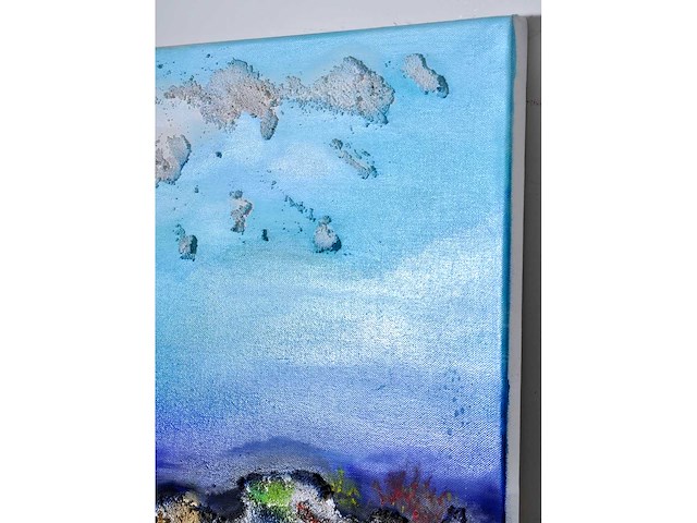 Patricia - landschap aan de waterkant - gemengde techniek op doek - 50x70 cm - afbeelding 6 van  7