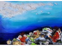 Patricia - landschap aan de waterkant - gemengde techniek op doek - 50x70 cm - afbeelding 1 van  9